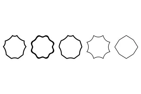 Outline label frame icon set Stock Illustration