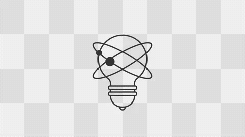 Outline light bulb animated icon motion graphic video Stock Footage 296646455