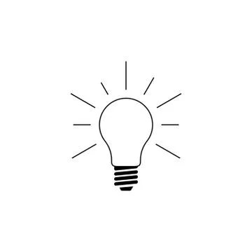 Outline light bulb Icon Stock Illustration