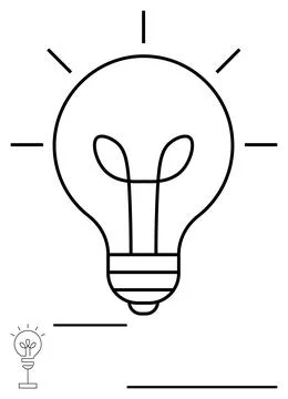 Outline of Light Bulb with Radiating Lines Idea and Creativity Stock Illustration