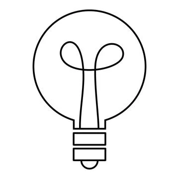 The outline of a light bulb vector art illustration. Stock Illustration