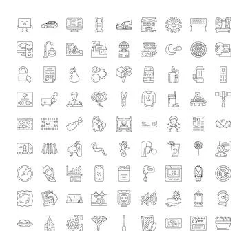 Outline line icons set for web design イラスト素材