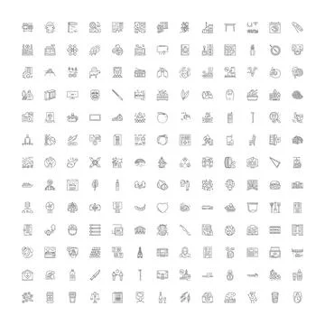 Outline linear icons collection for web and mobile Illustrazione stock