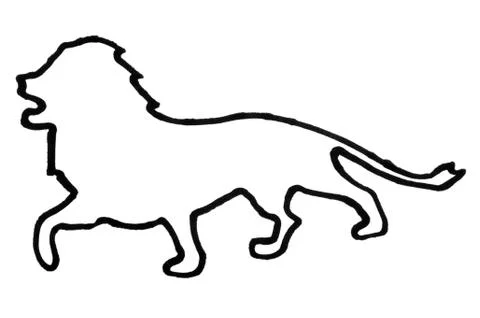 Outline of a lion Ilustração Stock