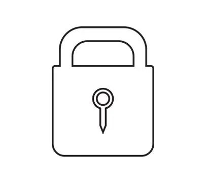 Outline lock icon vector 스톡 일러스트
