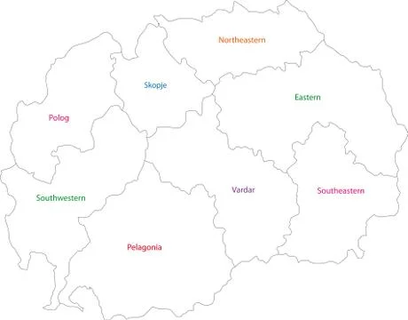 Outline Macedonia map Stock Illustration