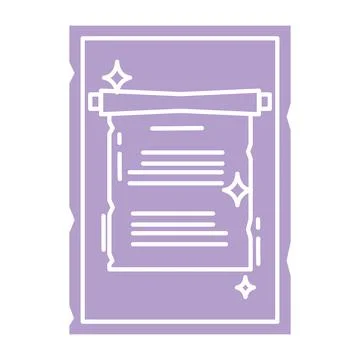 Outline of a magic scroll on a tarot card Vector Stock Illustration