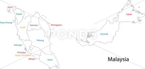 Outline Malaysia map: Royalty Free Illustration #30805778