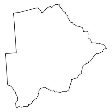 Outline Map of Botswana, Botswana map country Southern Africa Stock Illustration