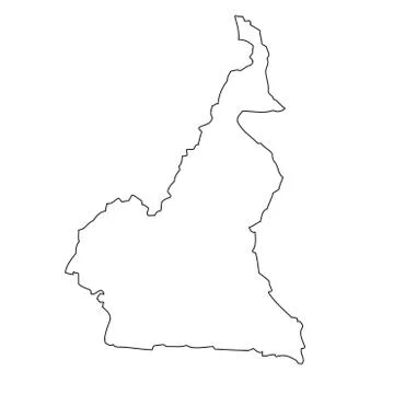 Outline, map of cameroon Illustrazione stock