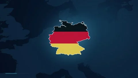 Outline Map Of Germany Filled With The German Flag Stock Footage 343981814