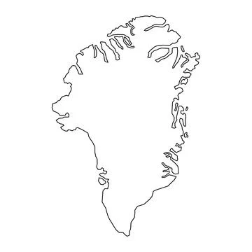 Outline map of Greenland with borders Ilustración de archivo