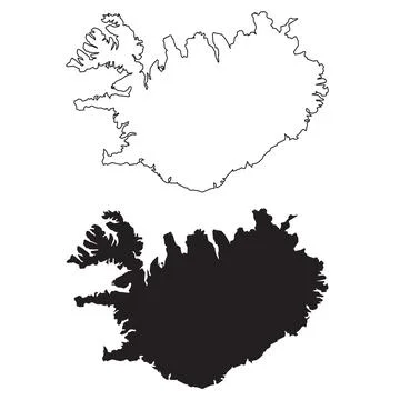 Outline map of Iceland. map of Iceland on white background. flat style. Illustrazione stock