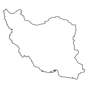 Outline map Iran borders, Map Iran for Educational Infographic Use Stock Illustration