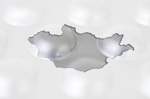 Outline map of mongolia with pills in the background for health and cure Stock Photos