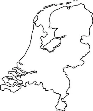 Outline map of the Netherlands Stock Illustration