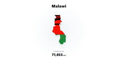 Outline Map Of The Republic Of Malawi Stock Footage 343982195