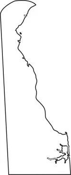 Outline map of the state of Delaware in the USA Stock Illustration
