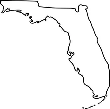Outline map of the state of Florida in the USA Stock Illustration