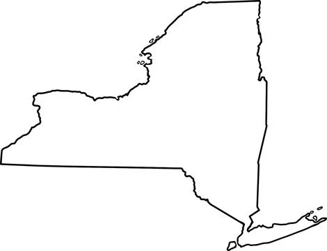 Outline map of the state of New York in the USA 库存插图