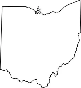 Outline map of the state of Ohio in the USA Stock Illustration