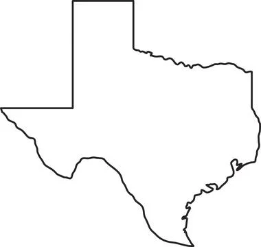 Outline map of the state of Texas in the USA Stock Illustration
