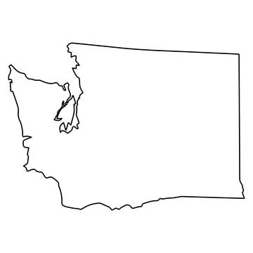 Outline Map of the State of Washington Stock Illustration