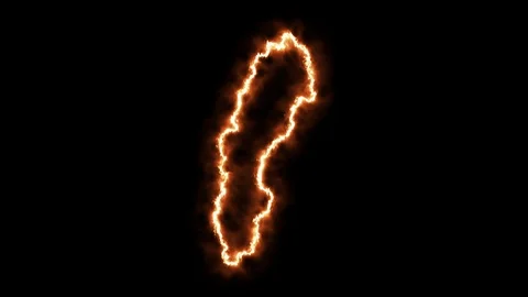 Outline map of Sweden on fire. 3D Render Stock Footage 124253660