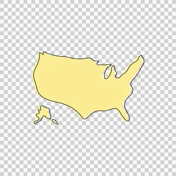 Outline Map of the United States 스톡 일러스트