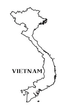 Outline Map Of Vietnam Stock Illustration