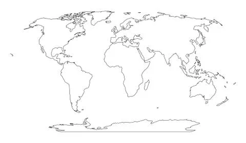 Outline map of World. Simple flat vector illustration Stock Illustration