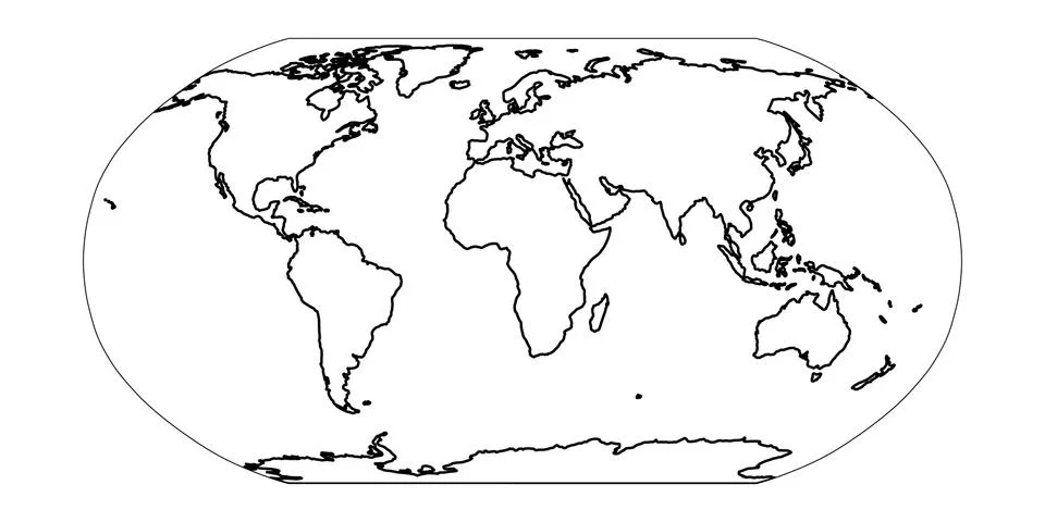 Outline map of World. Simple flat vector illustration Stock Illustration