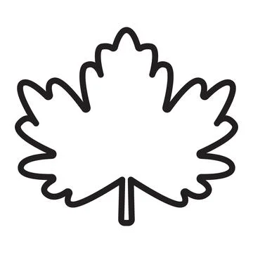 Outline maple leaf icon in simple flat style. Minimalist botanical symbol f.. Stock Illustration