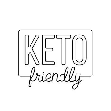 Outline mblem or logo keto diet in linear style. Vector flat illustration. Ke 库存插图