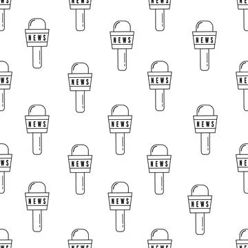 OUTLINE MICROPHONE PATTERN Stock Illustration