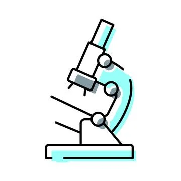 Outline microscope drawing for scientific research and education Stock Illustration