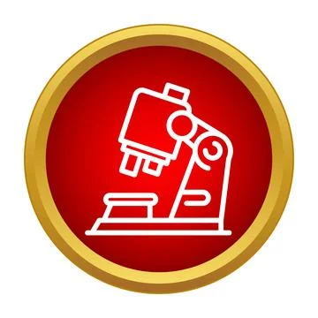 Outline microscope icon representing science and research activity Stock Illustration