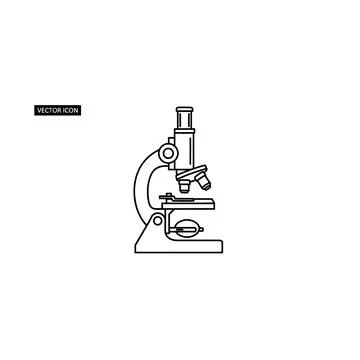 Outline microscope icon for science Stock Illustration