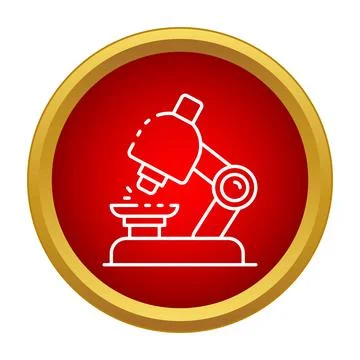 Outline microscope icon for scientific research and biology Illustrazione stock