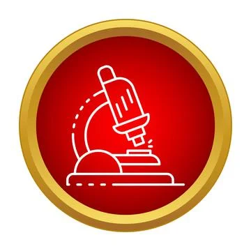 Outline microscope symbol for scientific research and biology expertise Stock Illustration