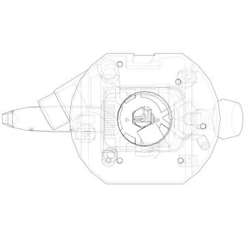 Outline milling machine Stock Illustration