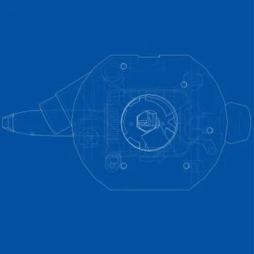 Outline milling machine Stock Illustration