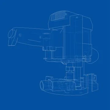 Outline milling machine. Vector Illustrazione stock