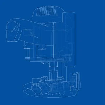 Outline milling machine. Vector Stock Illustration