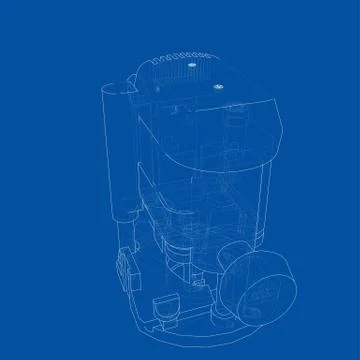 Outline milling machine. Vector Stock Illustration