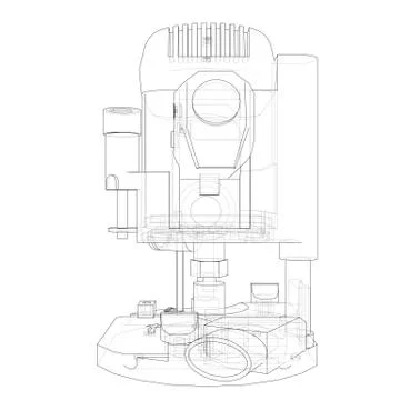 Outline milling machine. Vector Stock Illustration