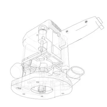 Outline milling machine. Vector Illustrazione stock