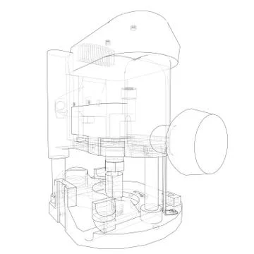 Outline milling machine. Vector Stock Illustration