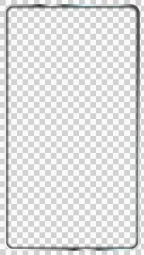 Outline of mobile device frame is floating in flat design, metallic bezel on Stockillustratie