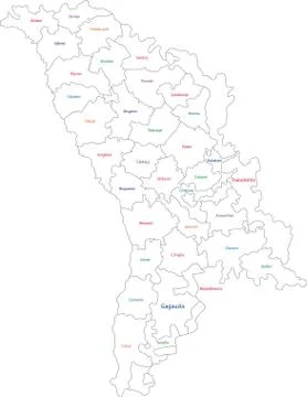 Outline Moldova map Stock Illustration